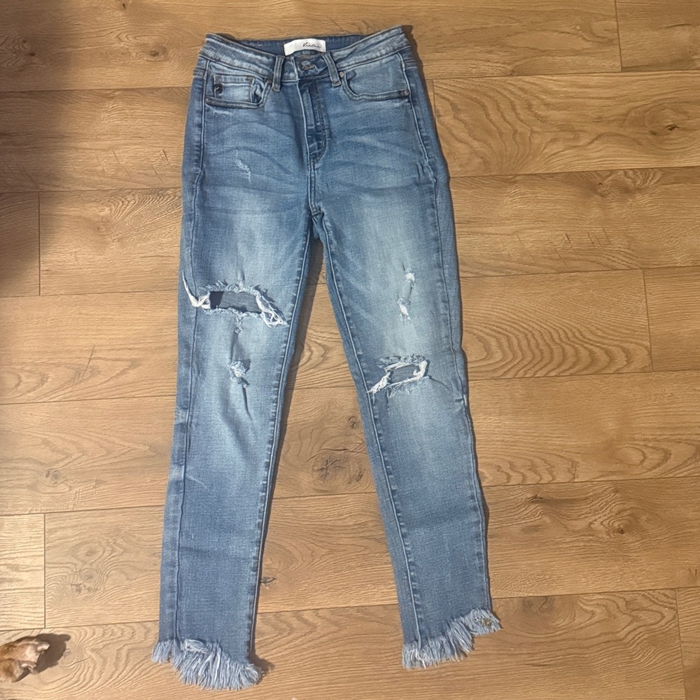 KanCan Women's Skinny Jeans - Distressed Blue